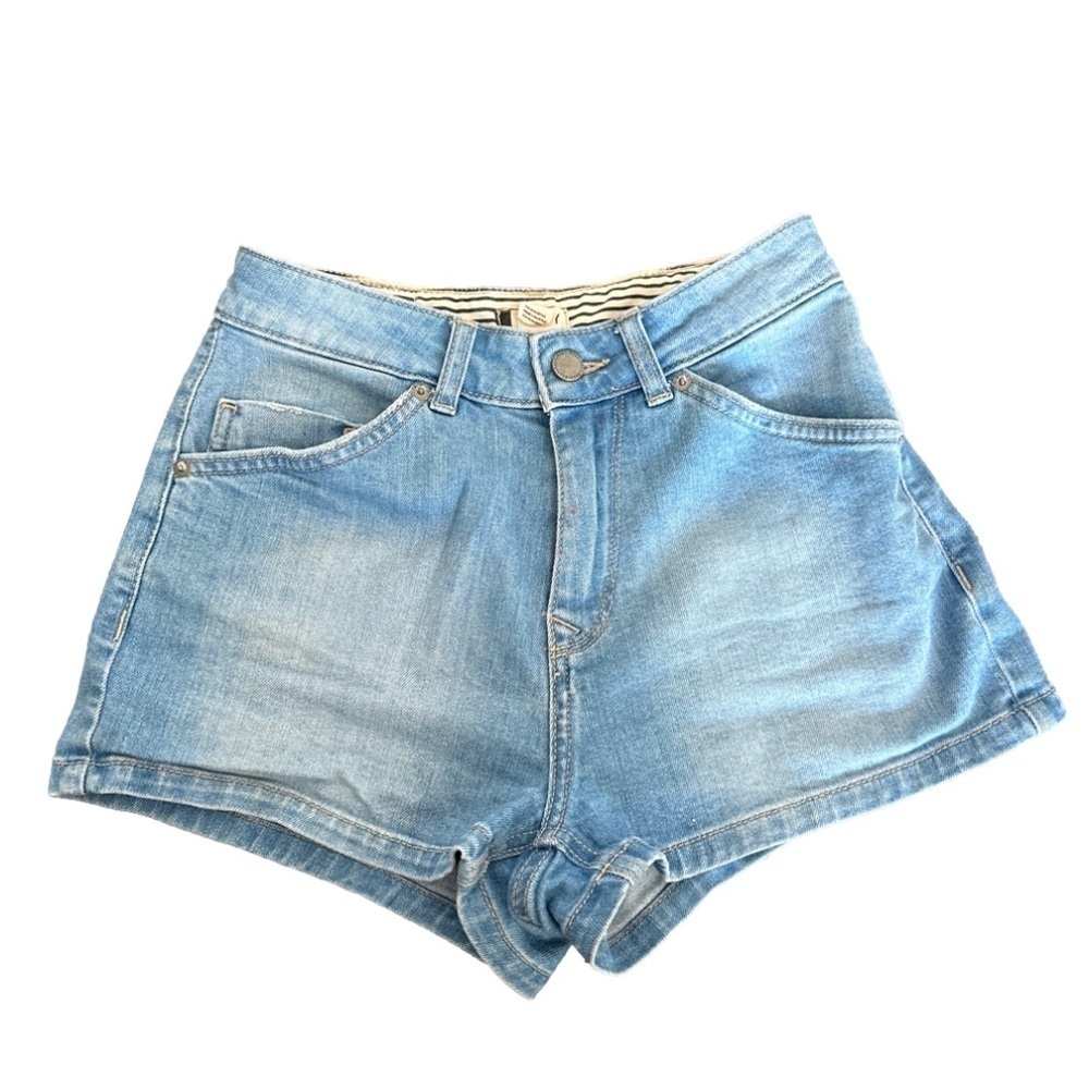 Roxy Women’s Comino Blue Lagoon Denim High Rise Jean Shorts size 24